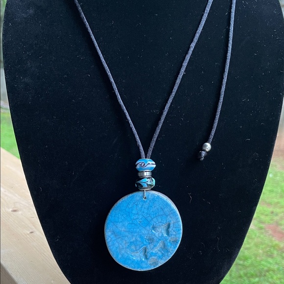 Clay Pendant Necklace Handmade by Me OOAK - Picture 6 of 7